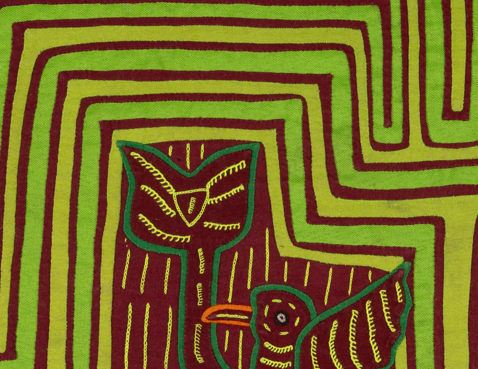 Maroon Green And Chartreuse Song Birds Mola