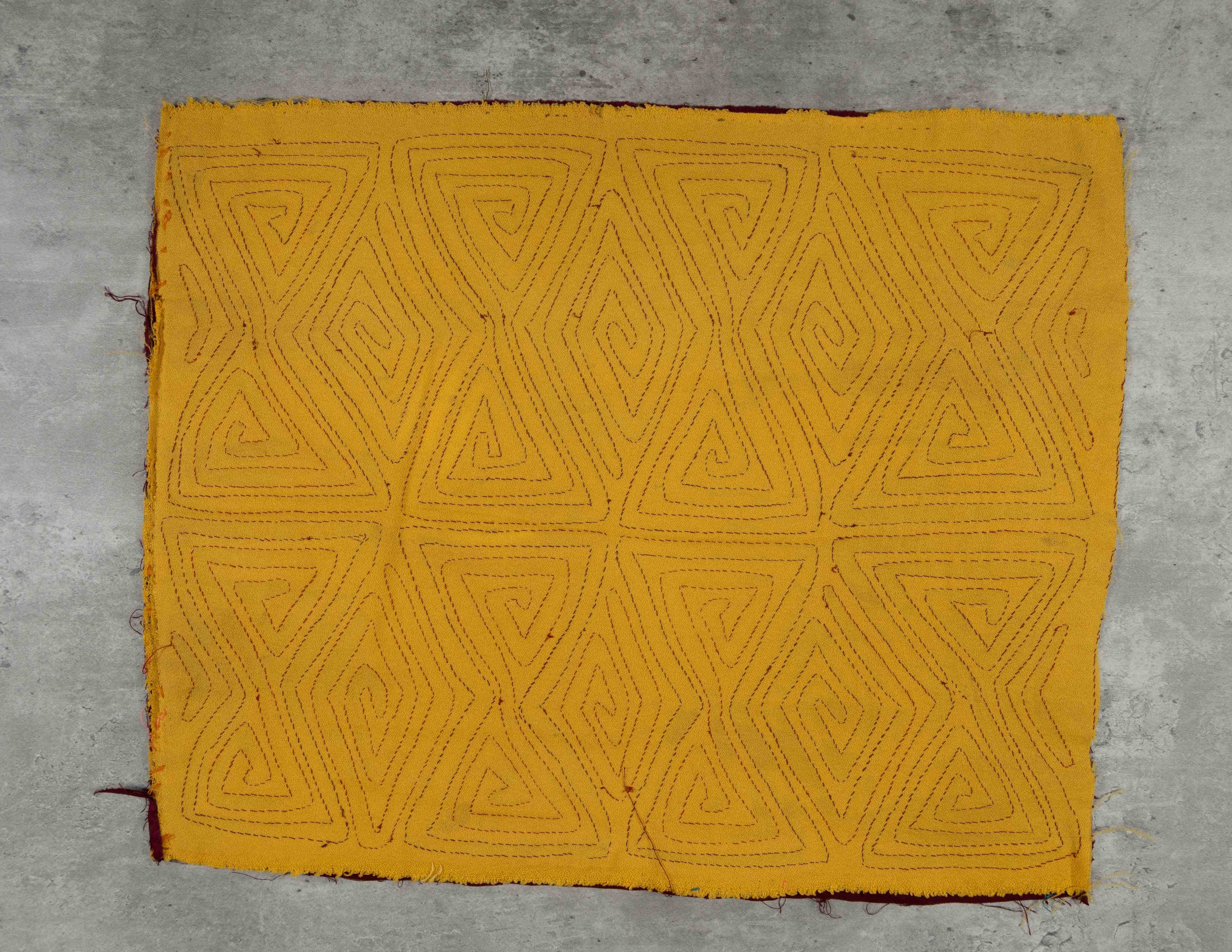 Maroon And Gold Classic Kuna Design Mola