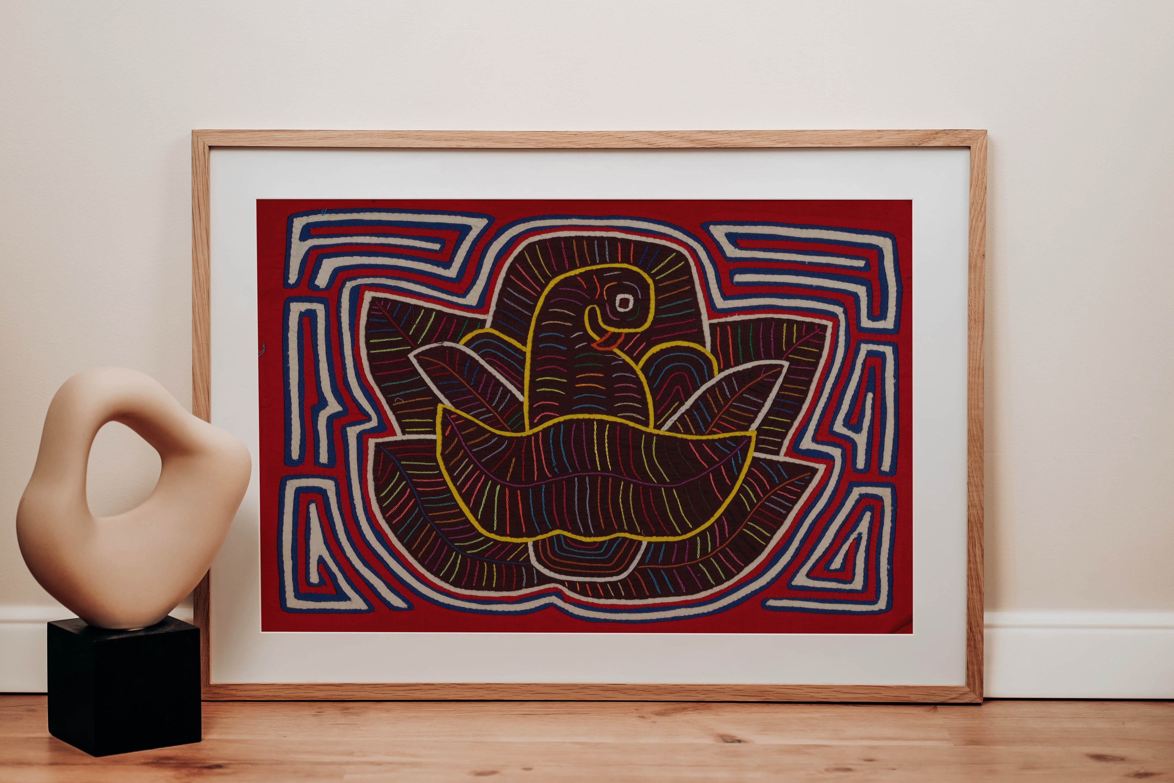 Red White And Blue Coy Swan In Flower Mola