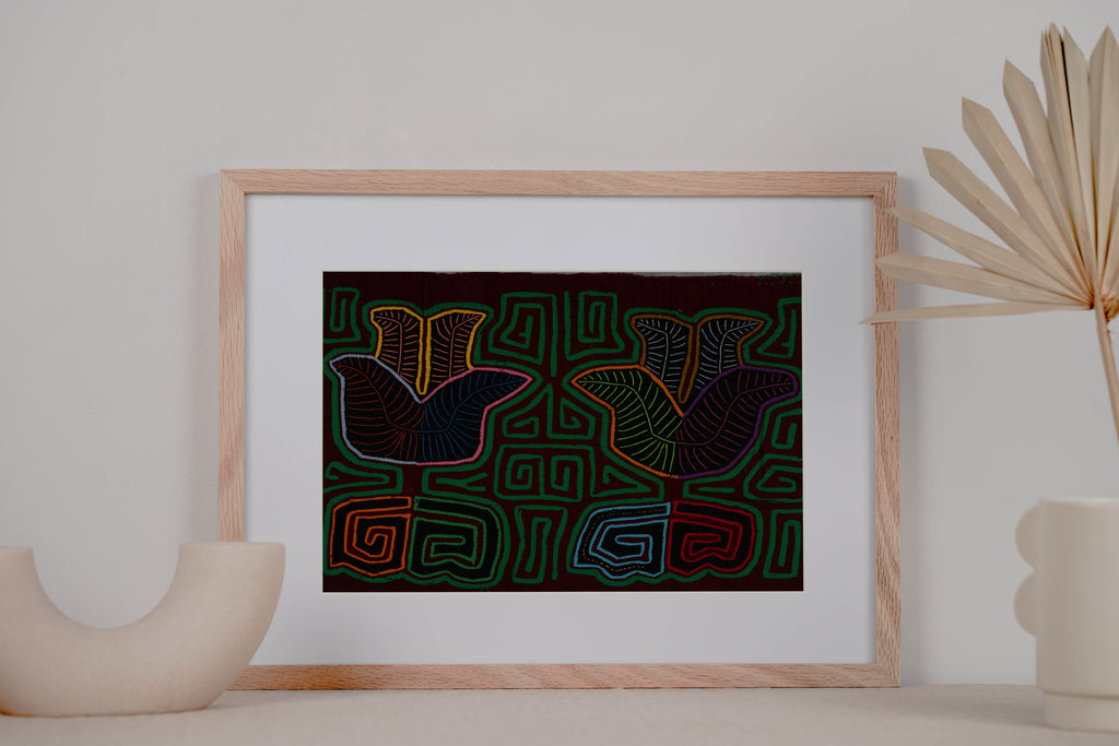 Maroon And Green Tulip Flower Mola