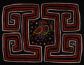 Black Burgundy And Orange Birdcage Mola
