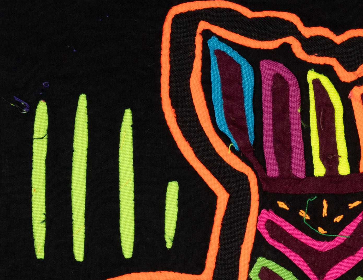 Neon Orange And Black Fisherman With Fish Mola