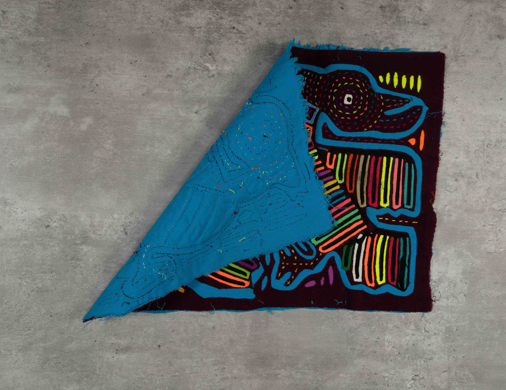 Burgundy And Turquoise Optical Illusion Bird Mola