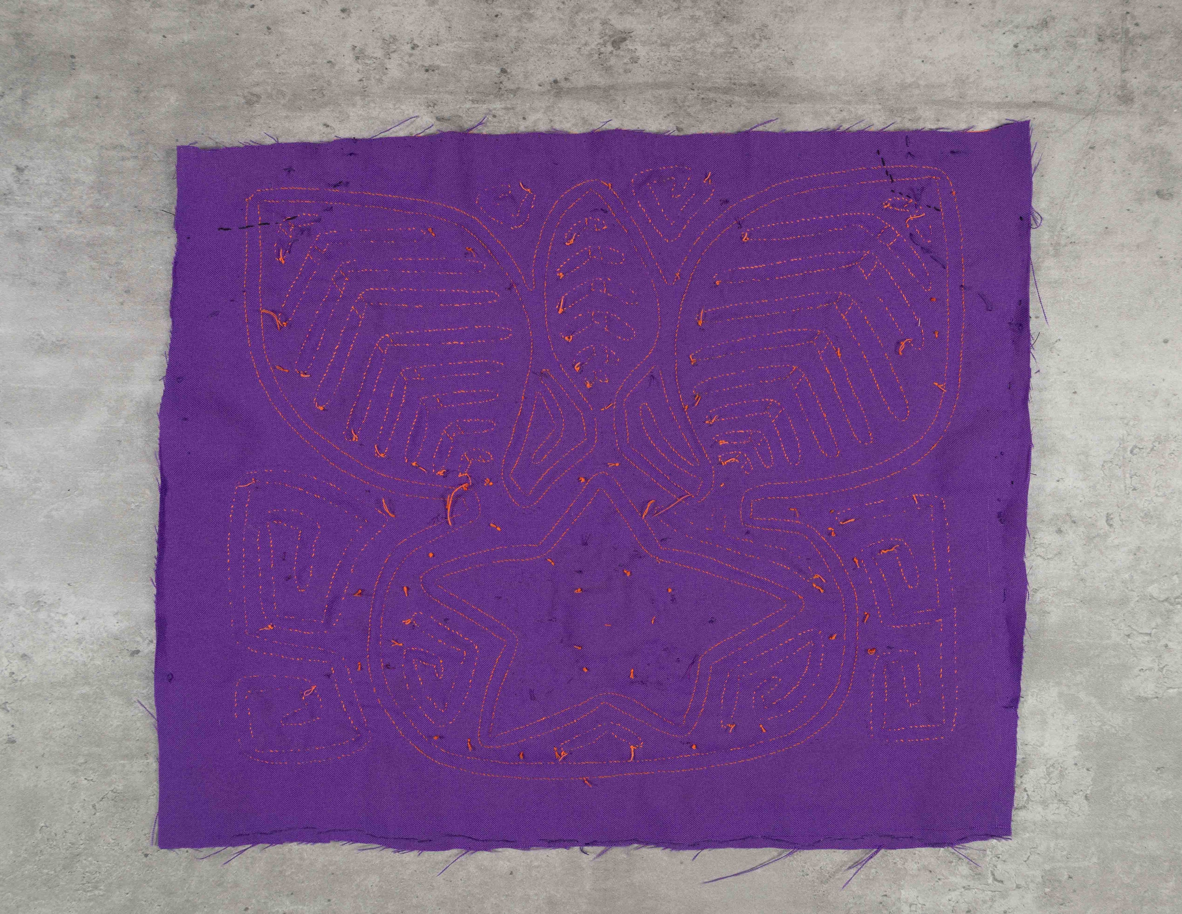Purple And Neon Orange Palm Frond And Star Mola