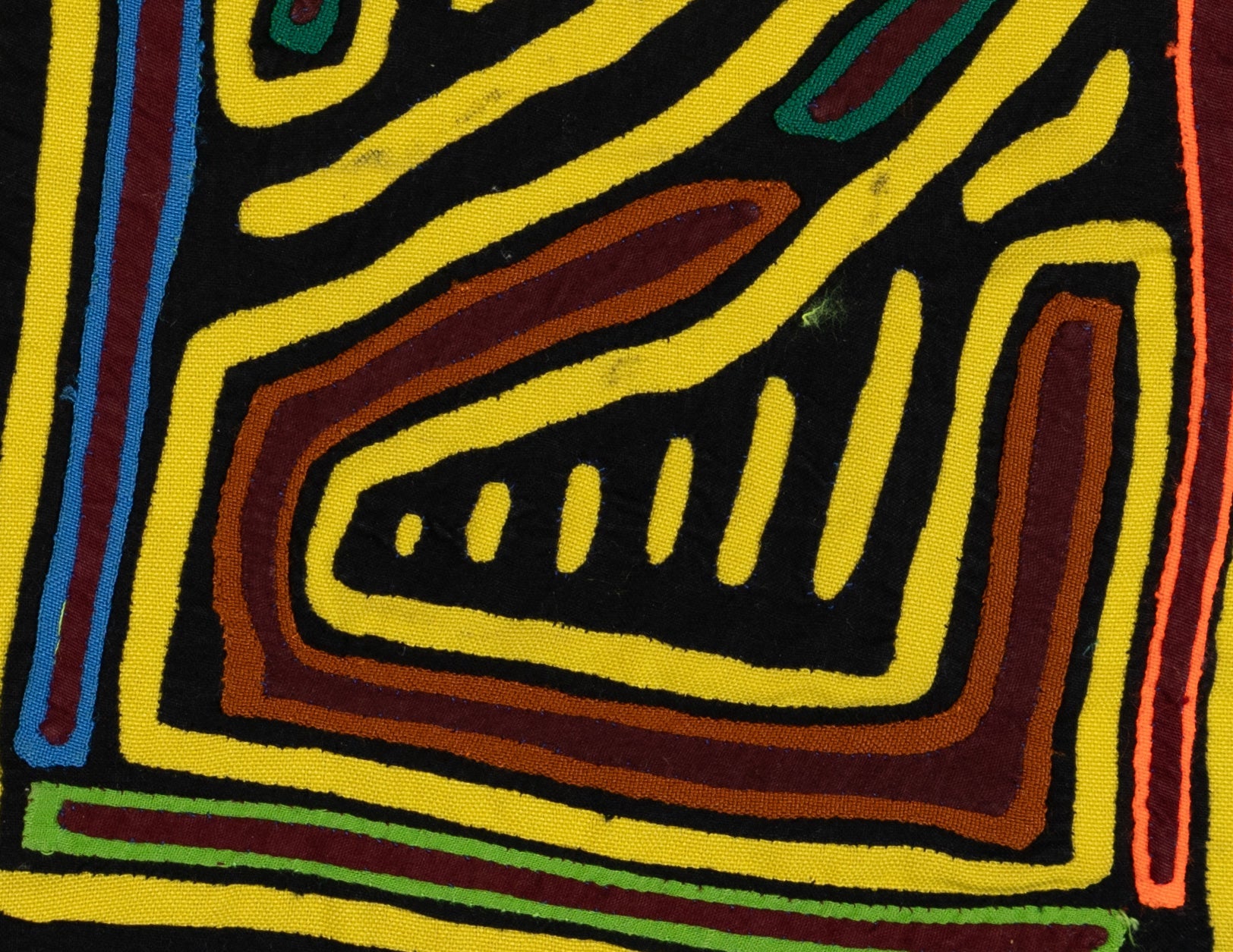 Black And Yellow Classic Kuna Design Mola