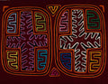 Burgundy And Orange Palm Frond Mola