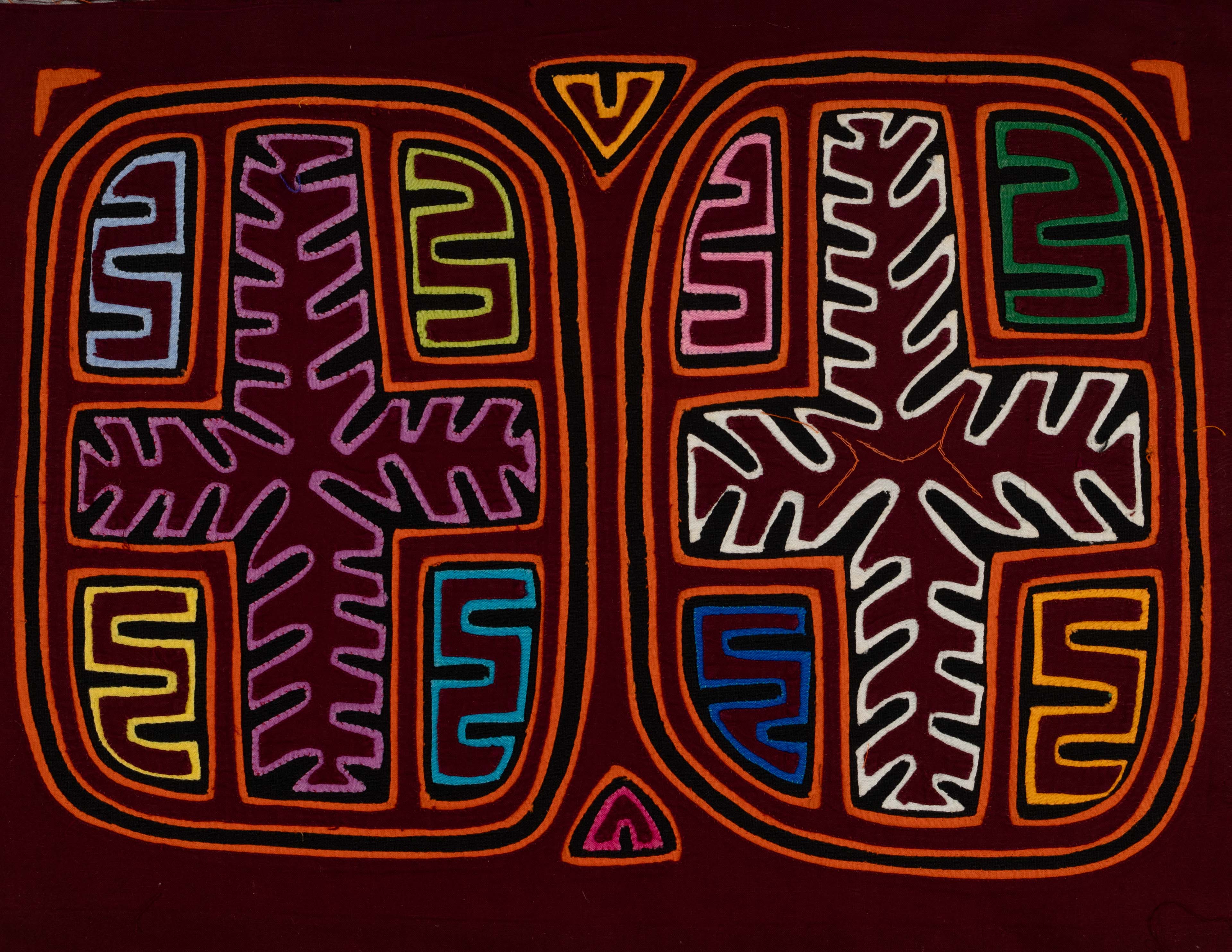 Burgundy And Orange Palm Frond Mola