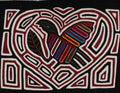 Black White And Red Heart Love Bird Mola