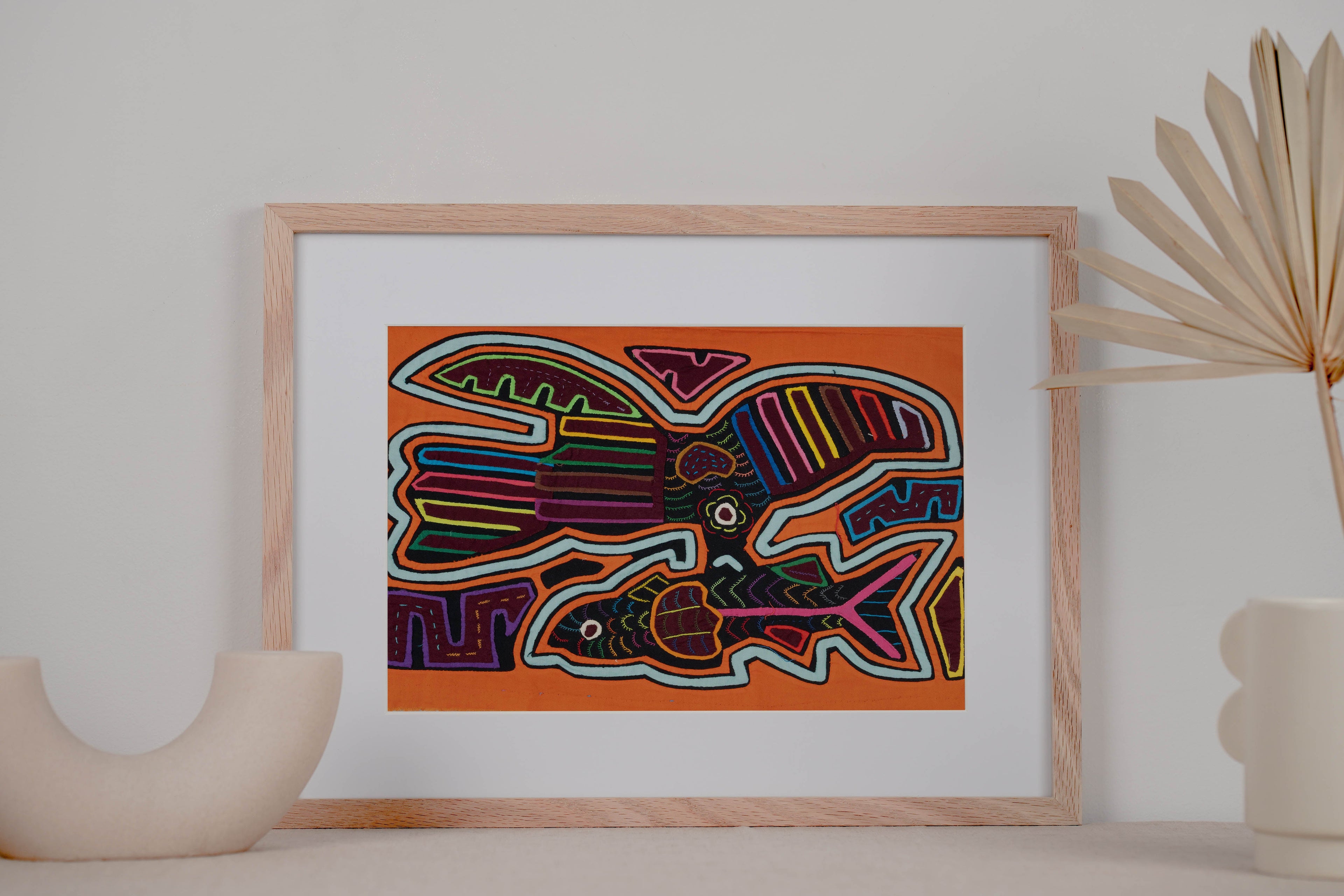 Orange And Rainbow Colors Kingfisher With Fish Mola