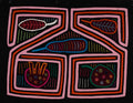 Black And Orange Floral Foliage Mola