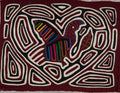 Black White And Red Heart Love Bird Mola