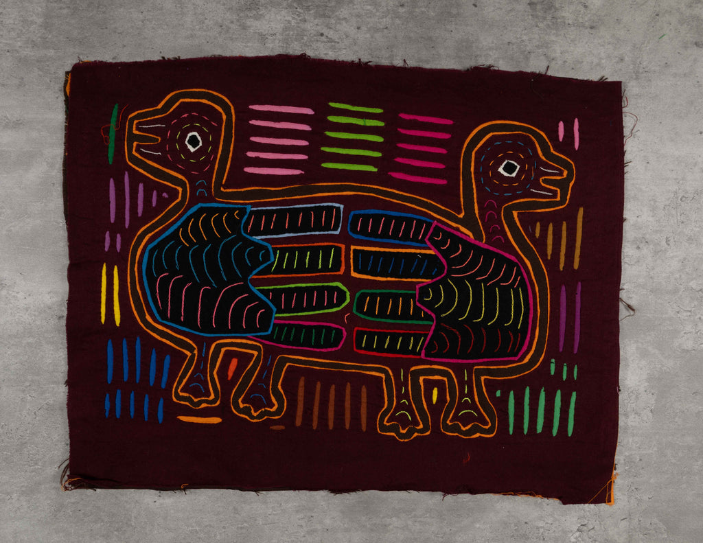 Gold And Burgundy Siamese Twin Duck Mola