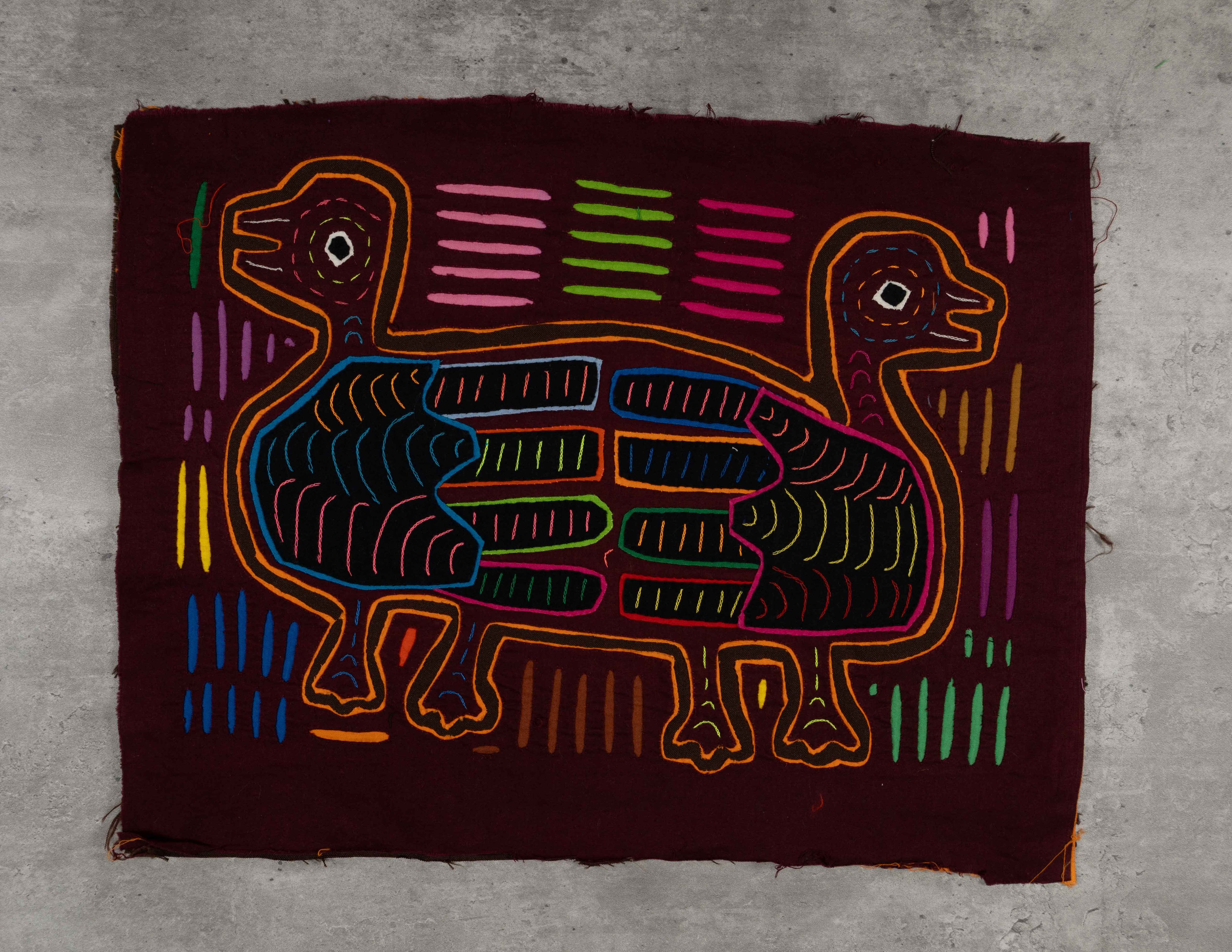 Gold And Burgundy Siamese Twin Duck Mola