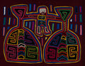 Burgundy Orange And Blue Cayuco Paddle Mola