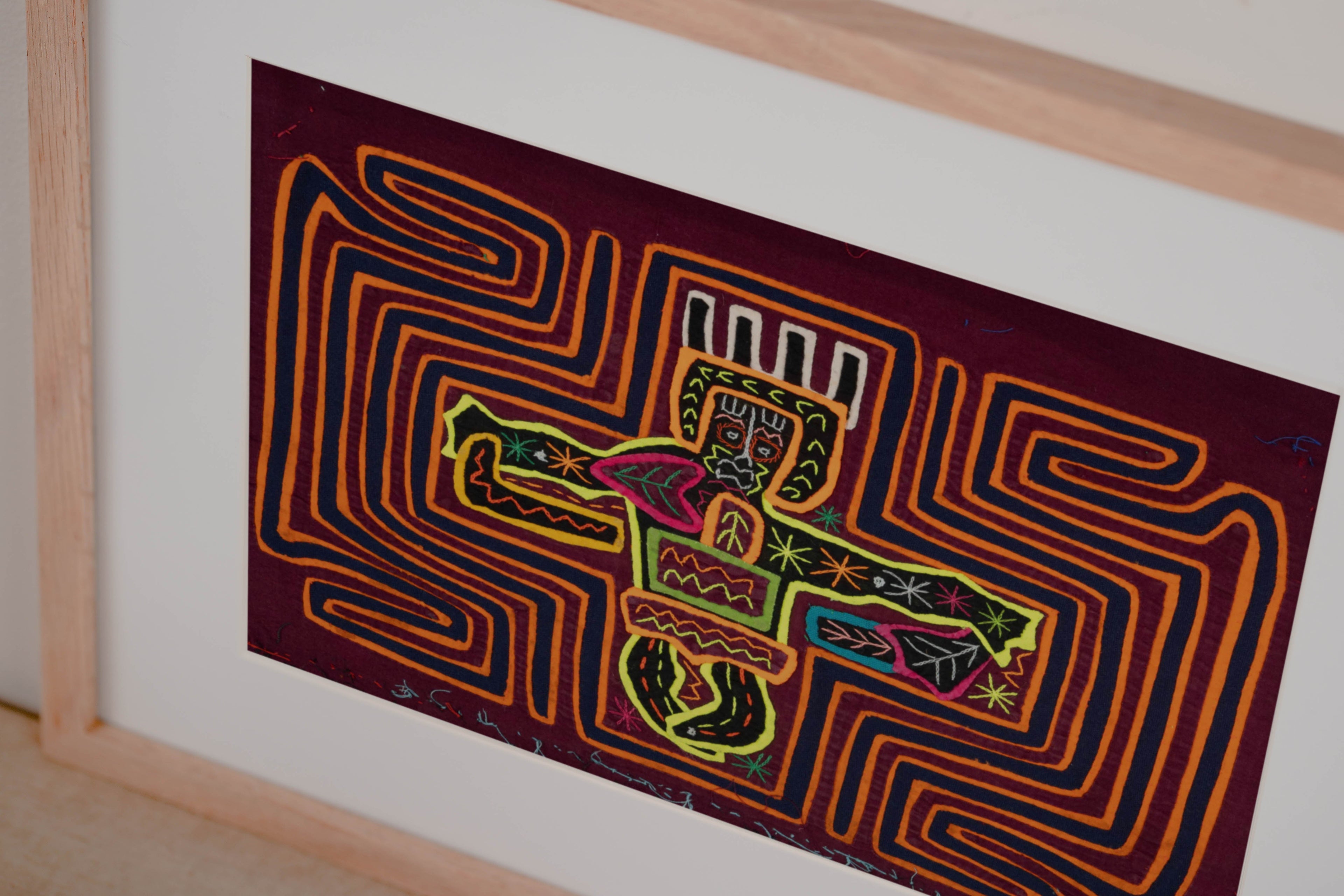 Orange Maroon And Blsack Crucifixion Mola