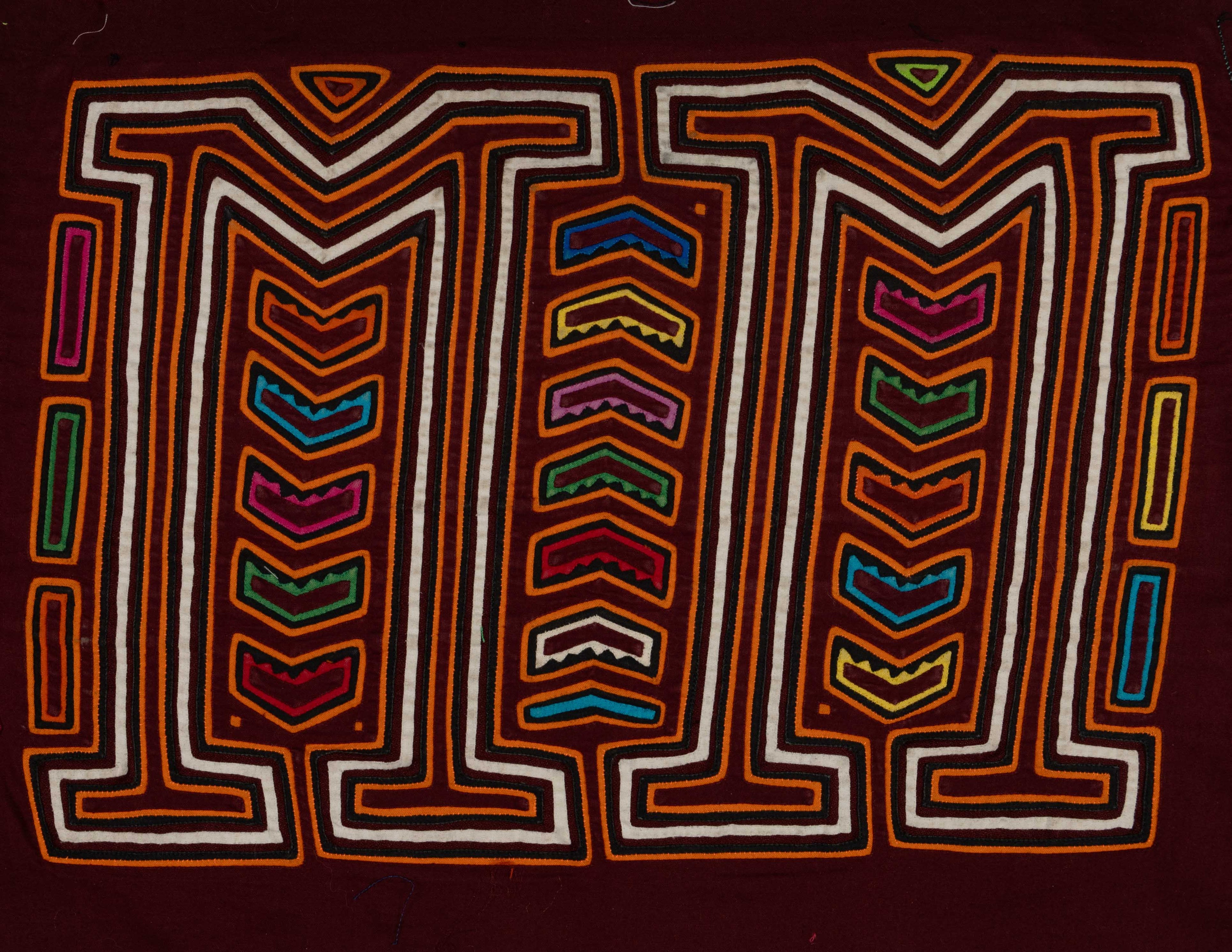 Maroon Orange And White Ladder To Heaven Mola