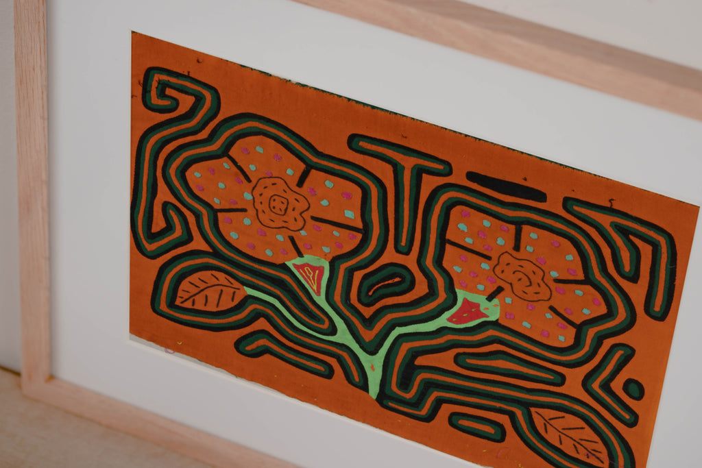 Orange And Green Flower Floral Mola