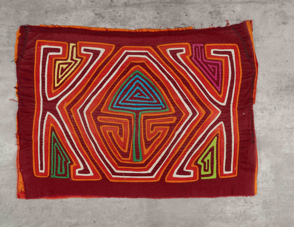 Maroon Orange And White Arrowhead Mola