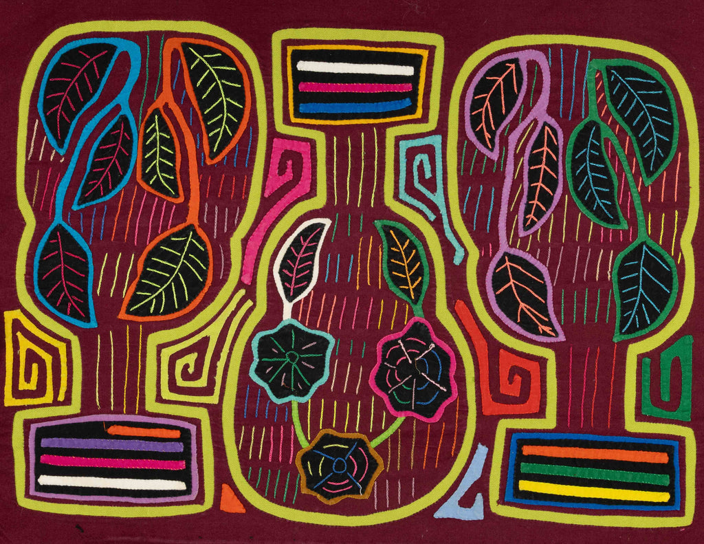 Burgundy And Green Autumn Leaves With Guitar Mola