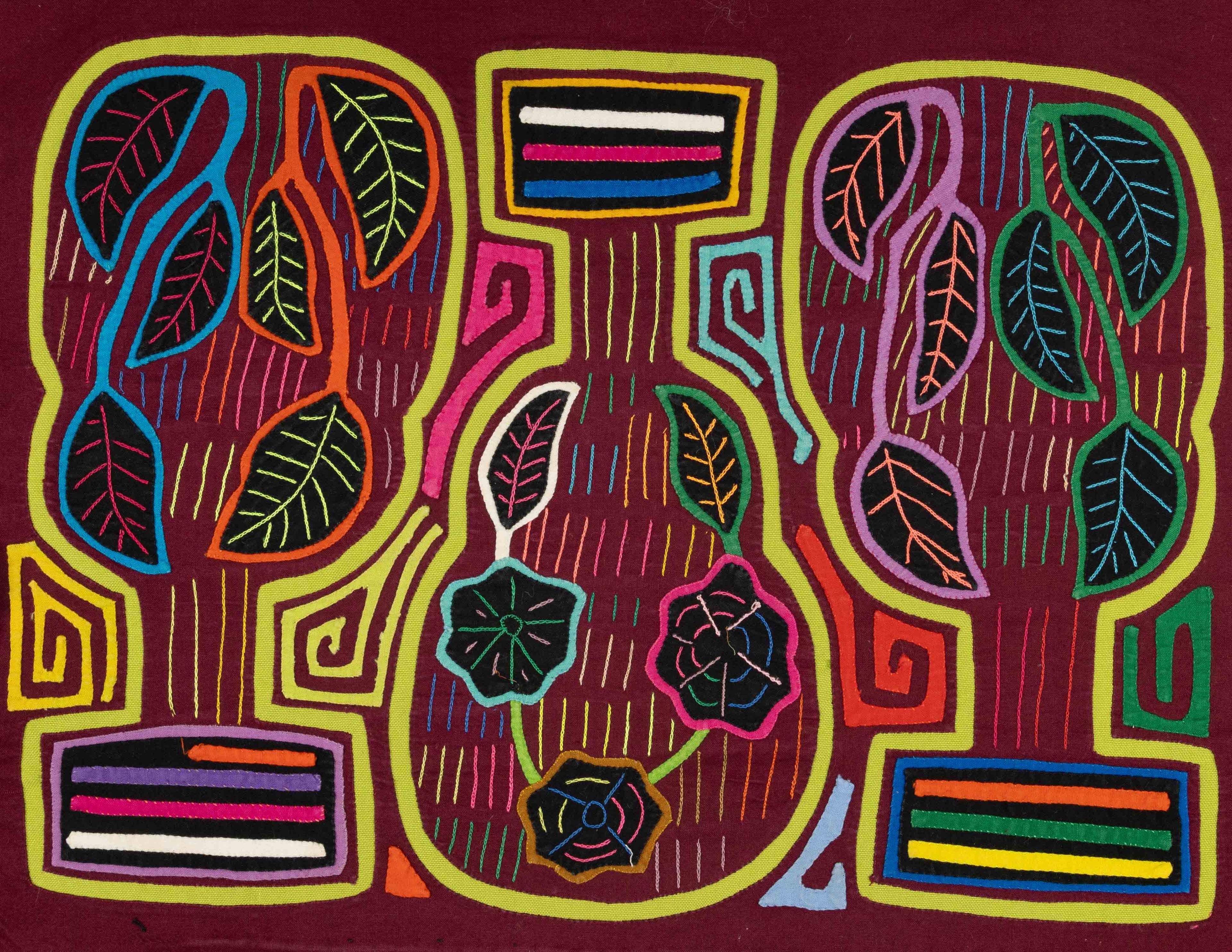 Burgundy And Green Autumn Leaves With Guitar Mola