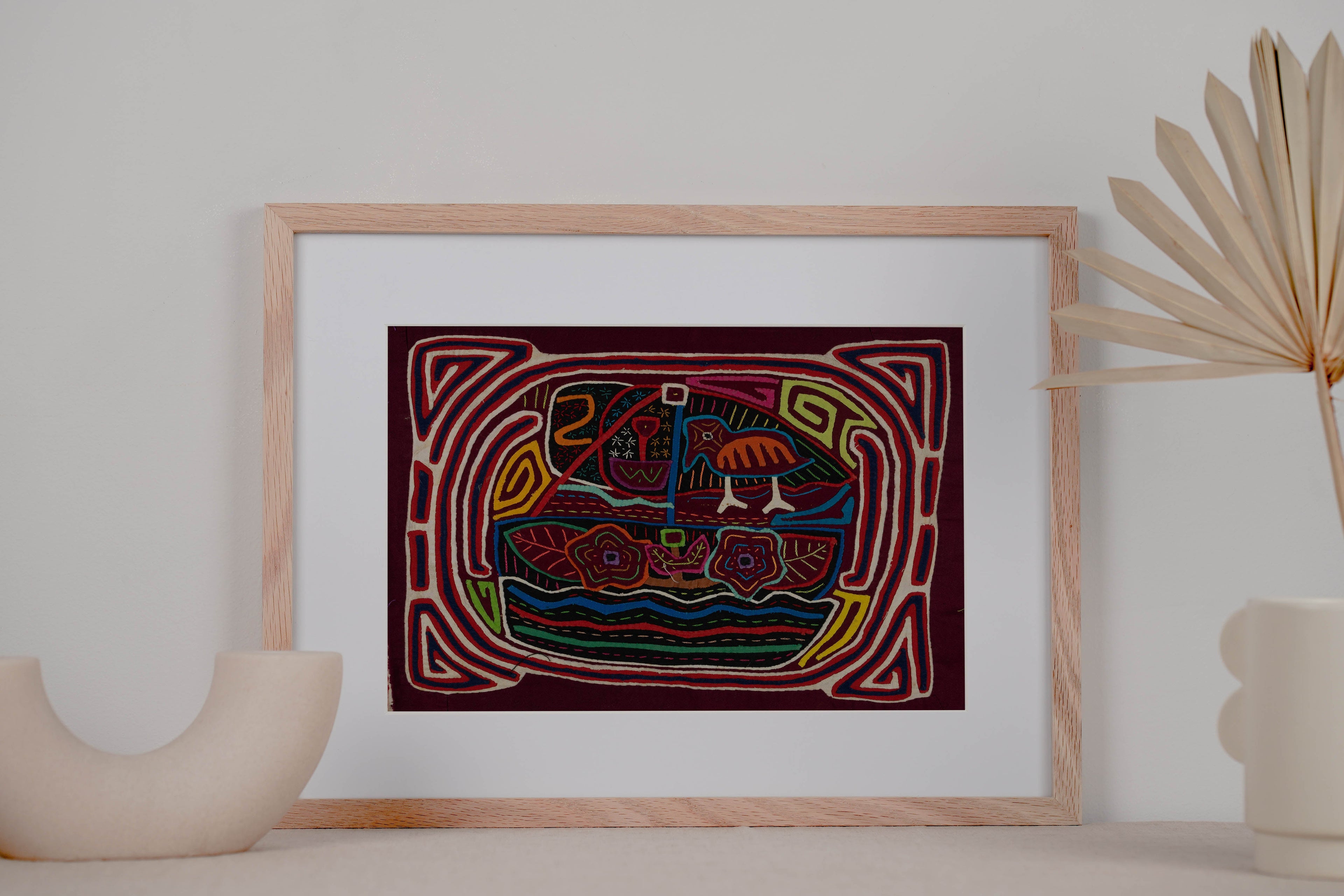 Burgundy And White Ring Around The Rosie Boat Mola
