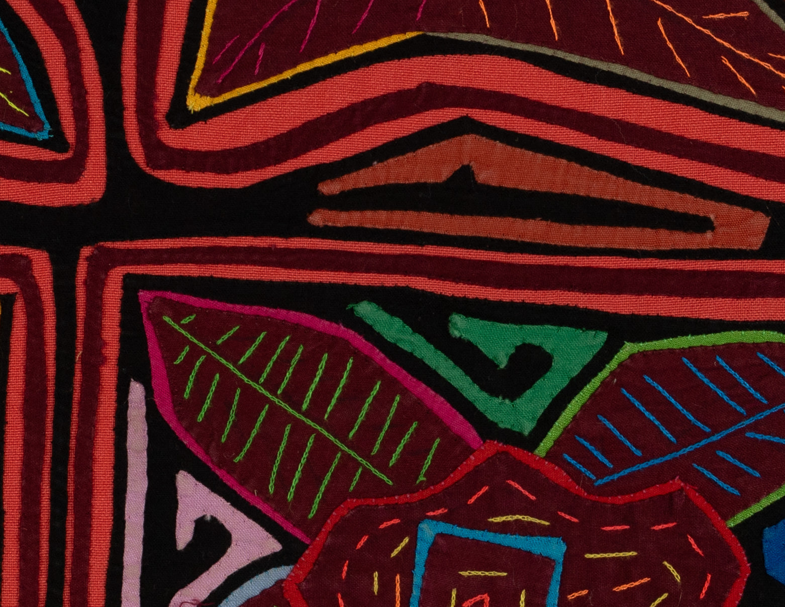 Orange And Black Floral Flower Mola