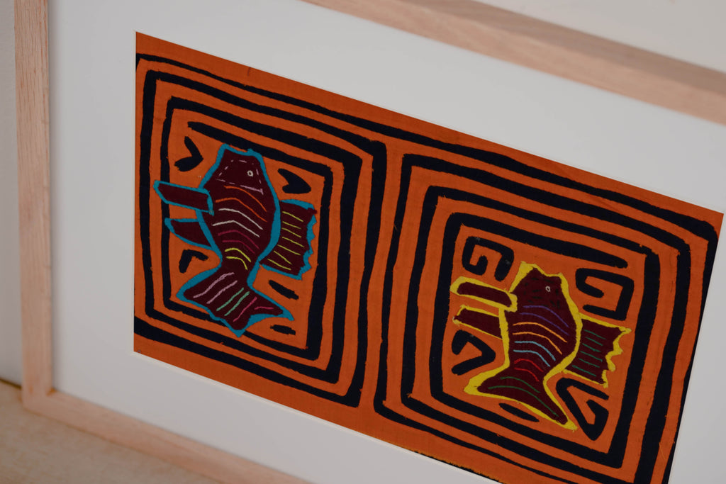 Vintage Orange And Black Fish Mola