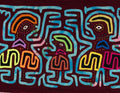 Burgundy And Blue Conga Dancers Mola