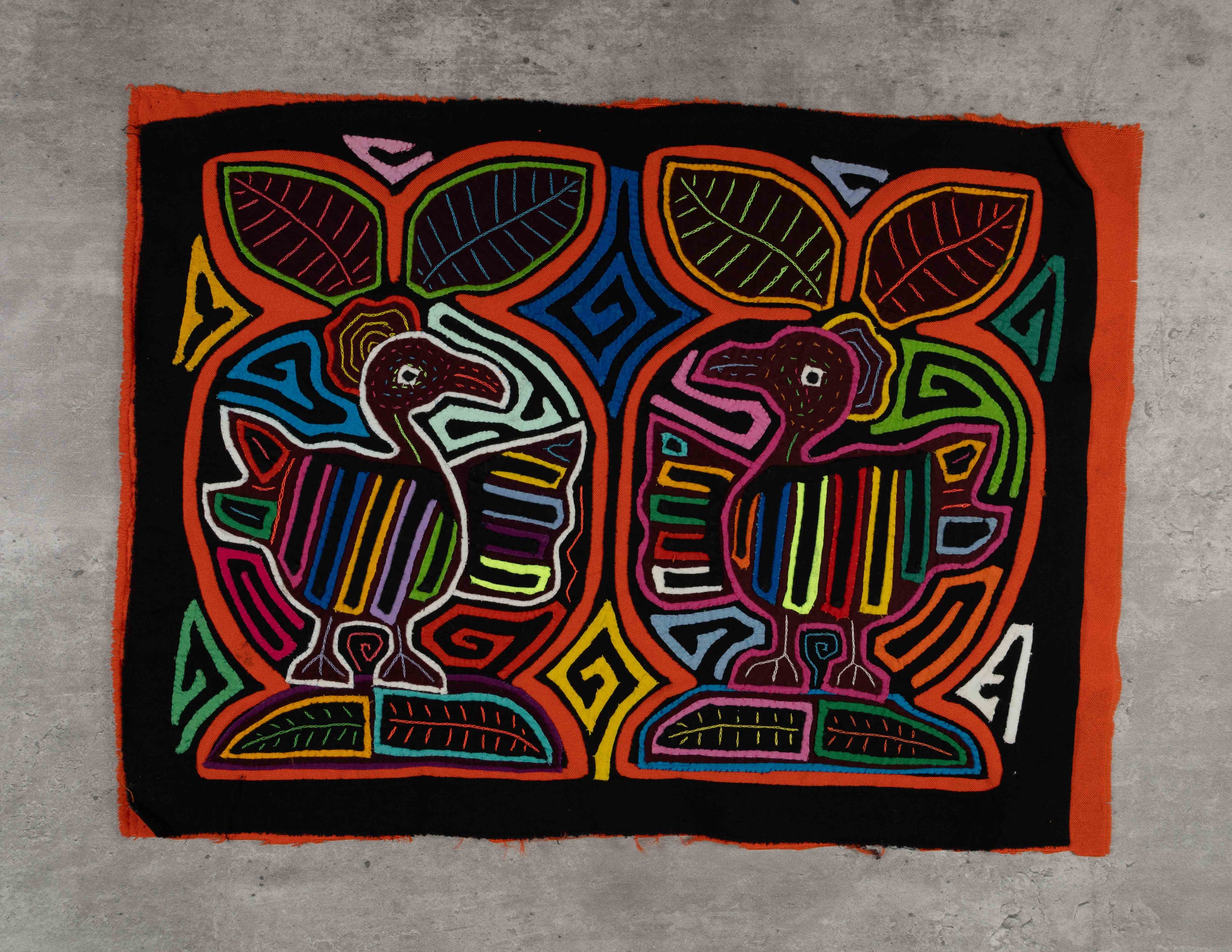 Black And Orange Birdcage Mola
