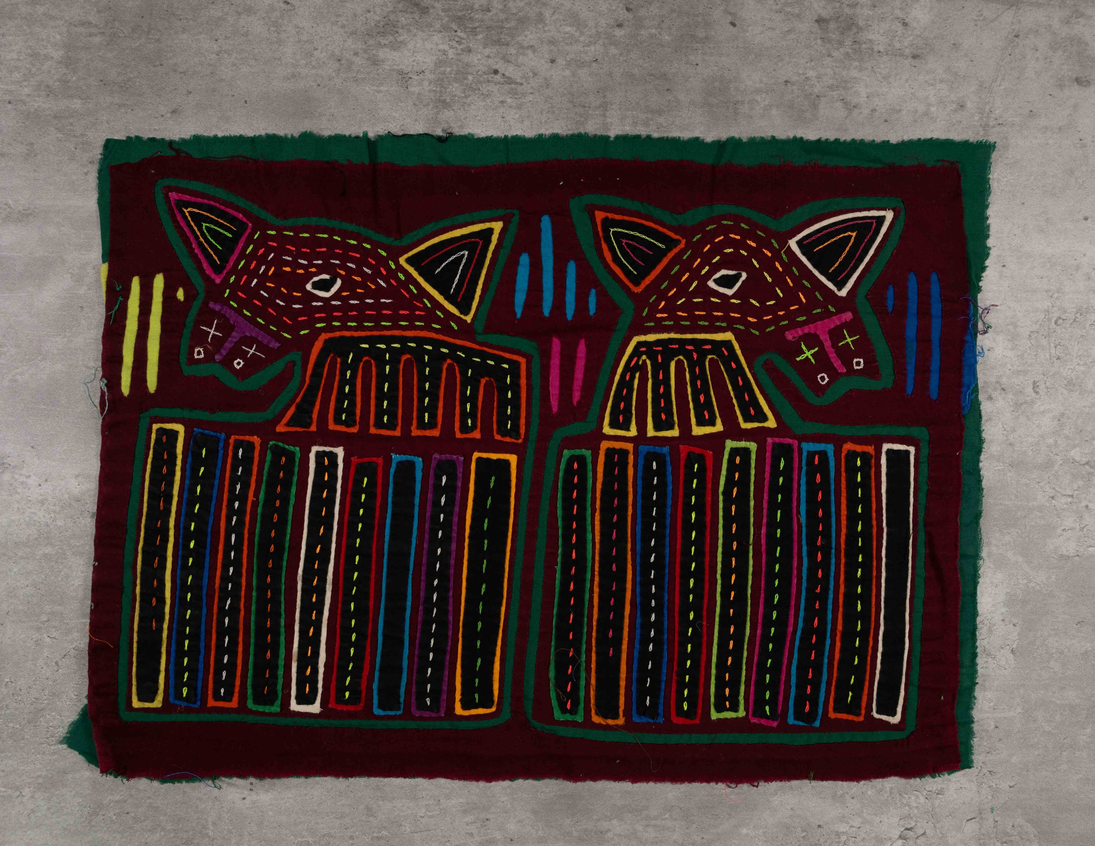 Burgundy And Green Puppy Dog Mola