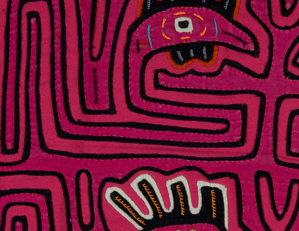 Pink Rooster Head Mola