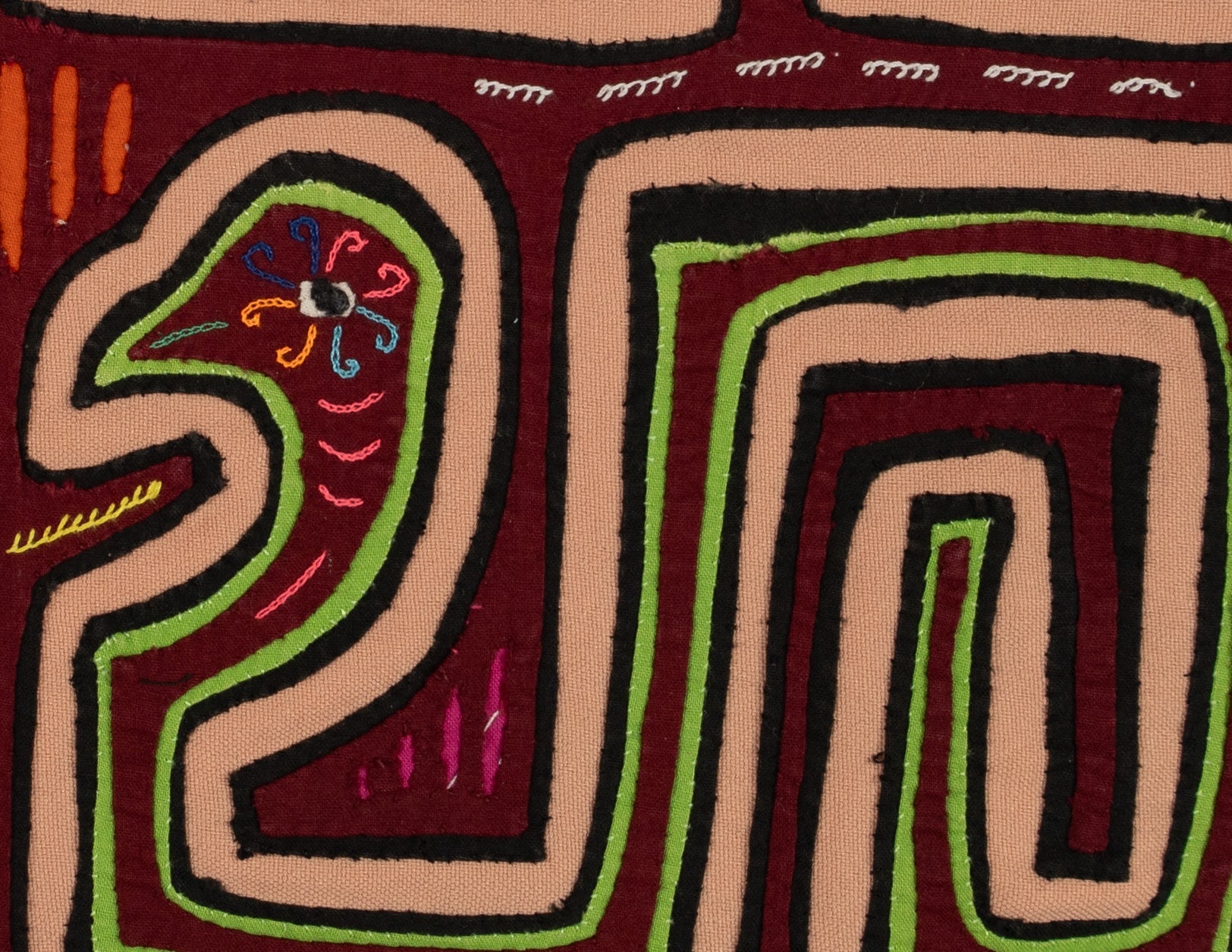 Burgundy Fancy Bird Head Mola