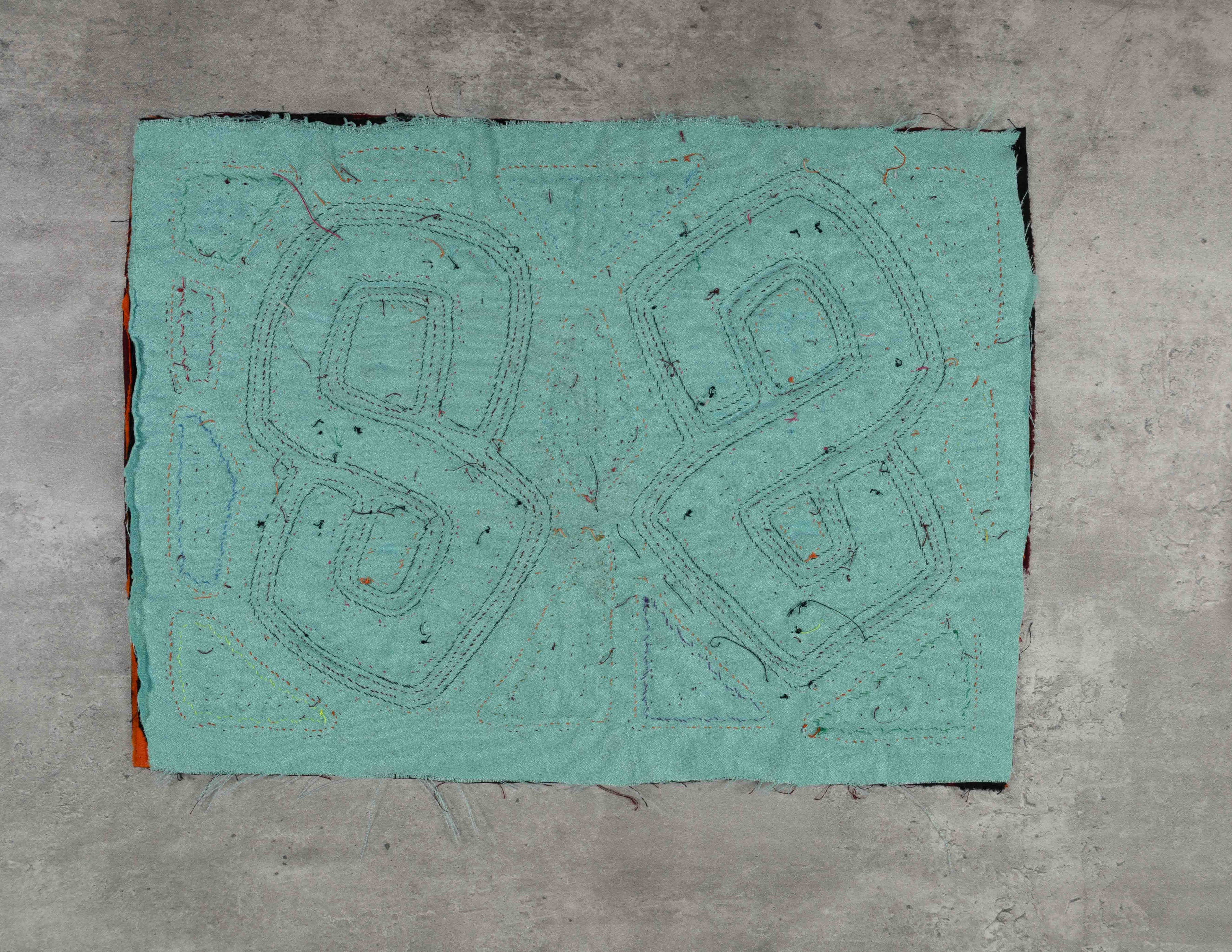 Burgundy And Turquoise Classic Design Kuna Mola