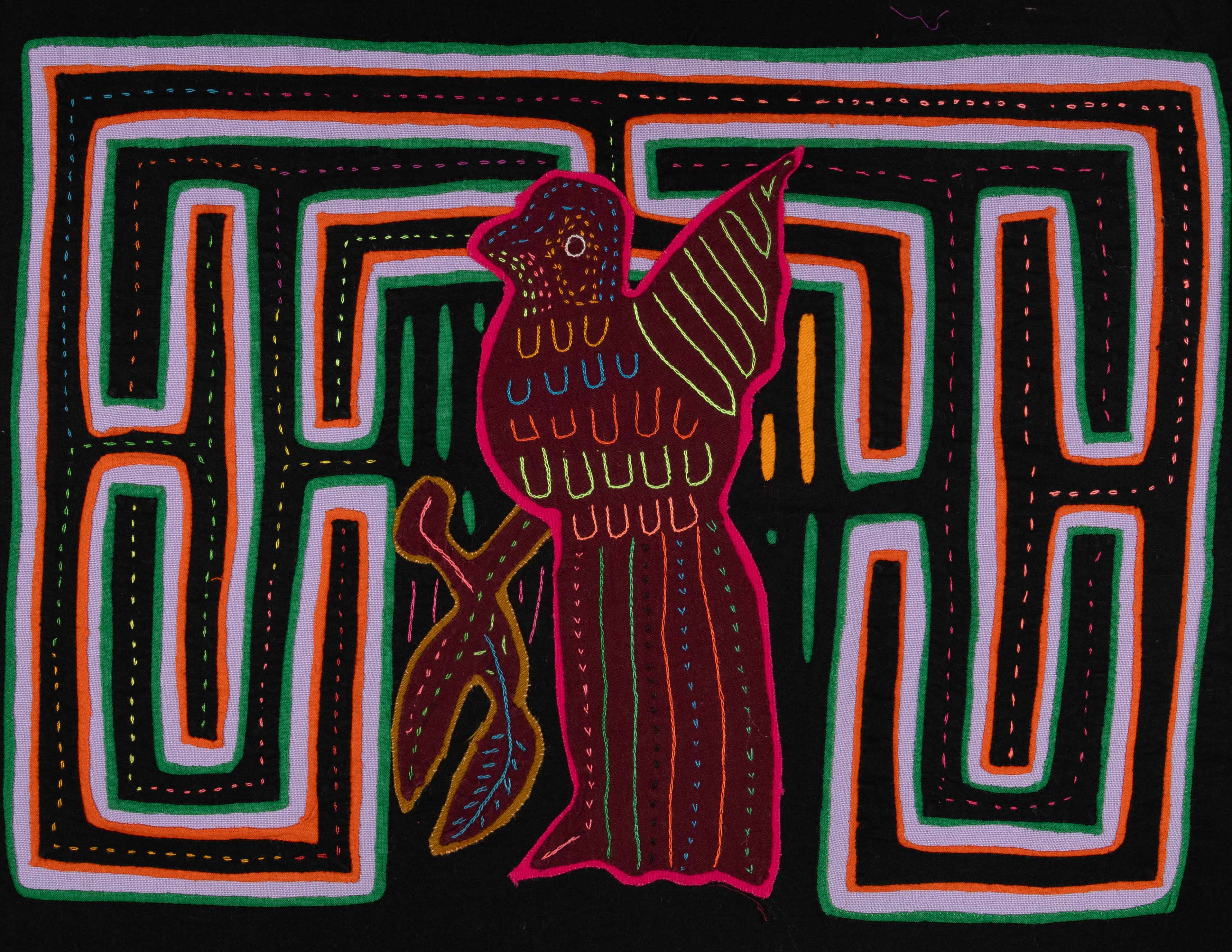 Black Orange And Pink Birdcage Mola