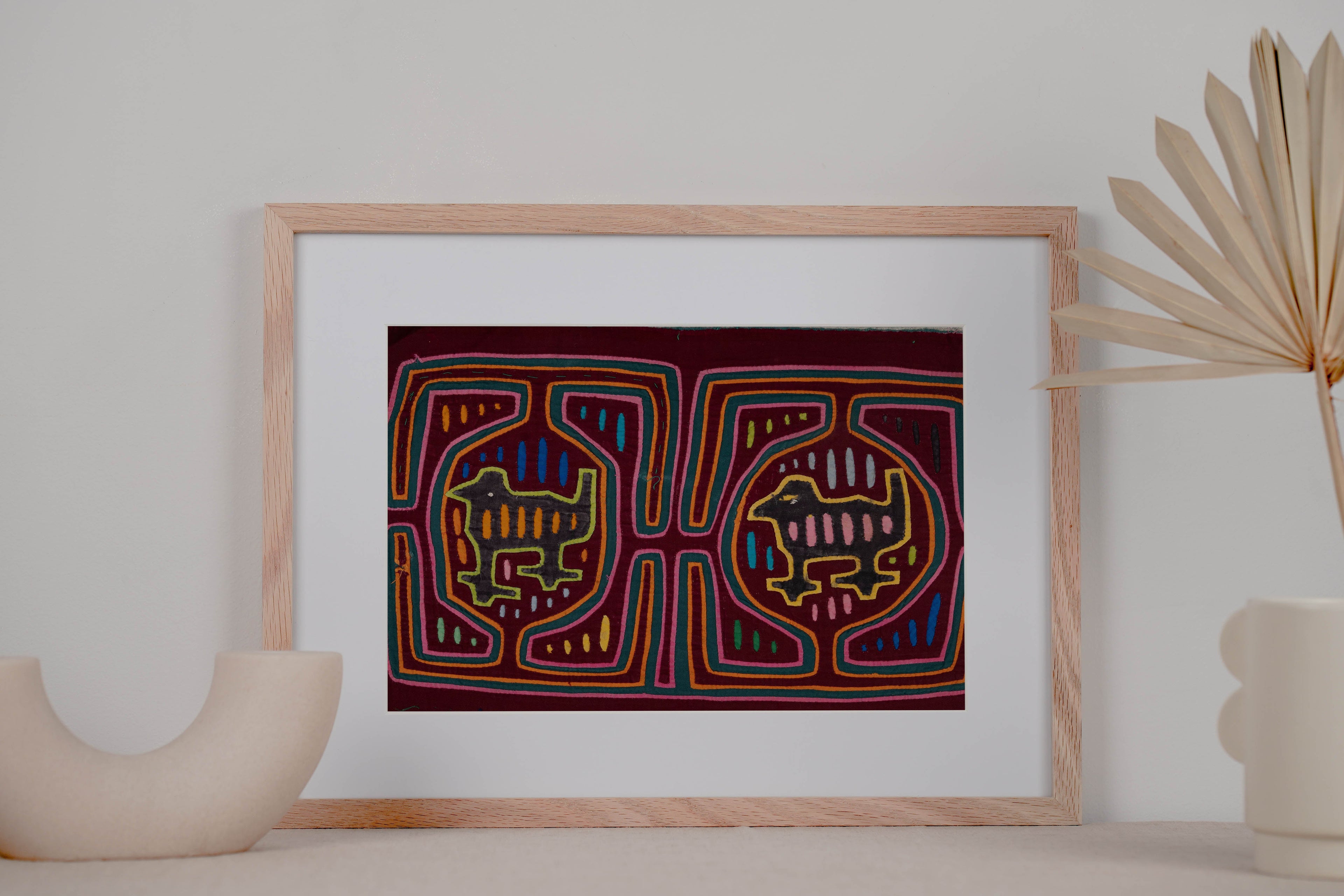 Vintage Burgundy Two Puppy Dog Mola