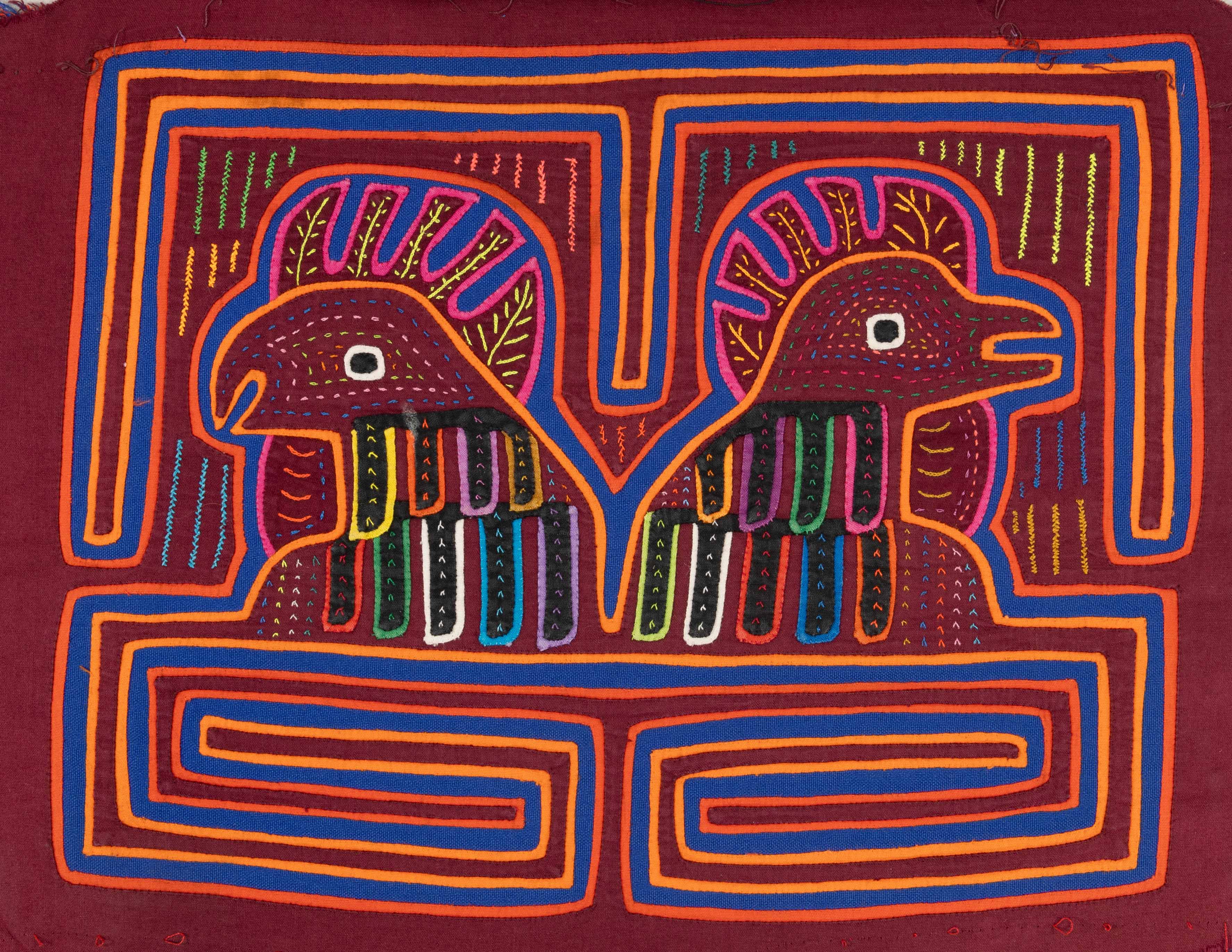 Blue Orange And Red Cockadoole Doo Rooster Chicken Mola