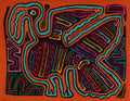 Orange And Aqua Cranky Crabby Pelican Bird Mola