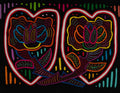 Black Red And White Flower And Heart Mola