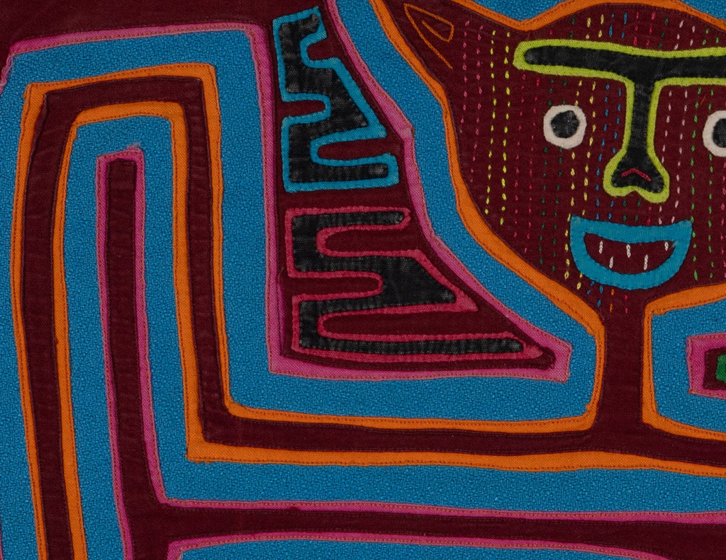 Machine Stitched Kitty Cat Kuna Mola