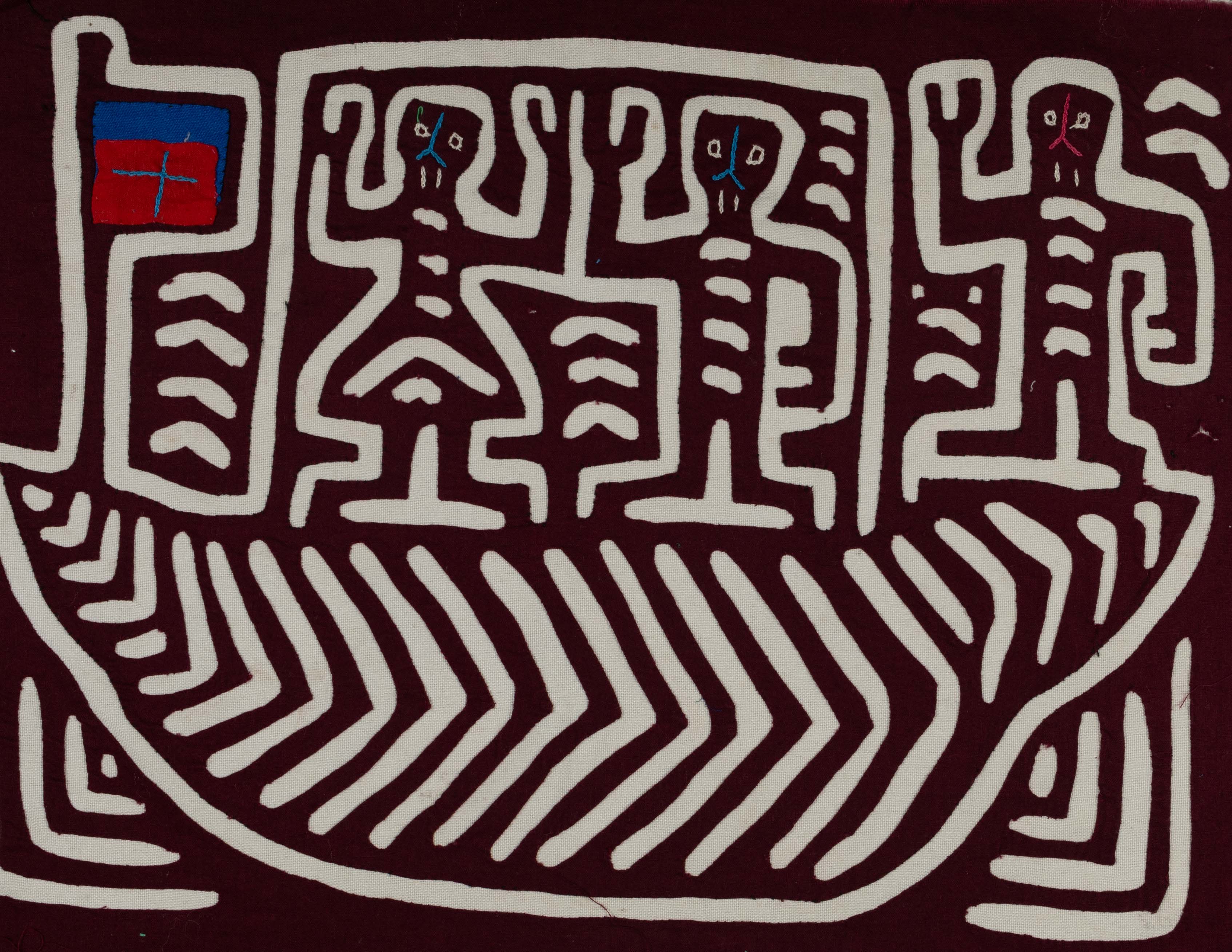 White And Maroon Boat People Mola