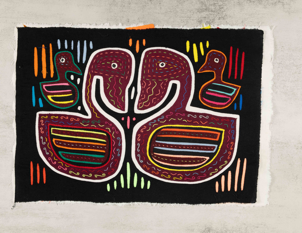 Black And Red Lovesick Geese Mola