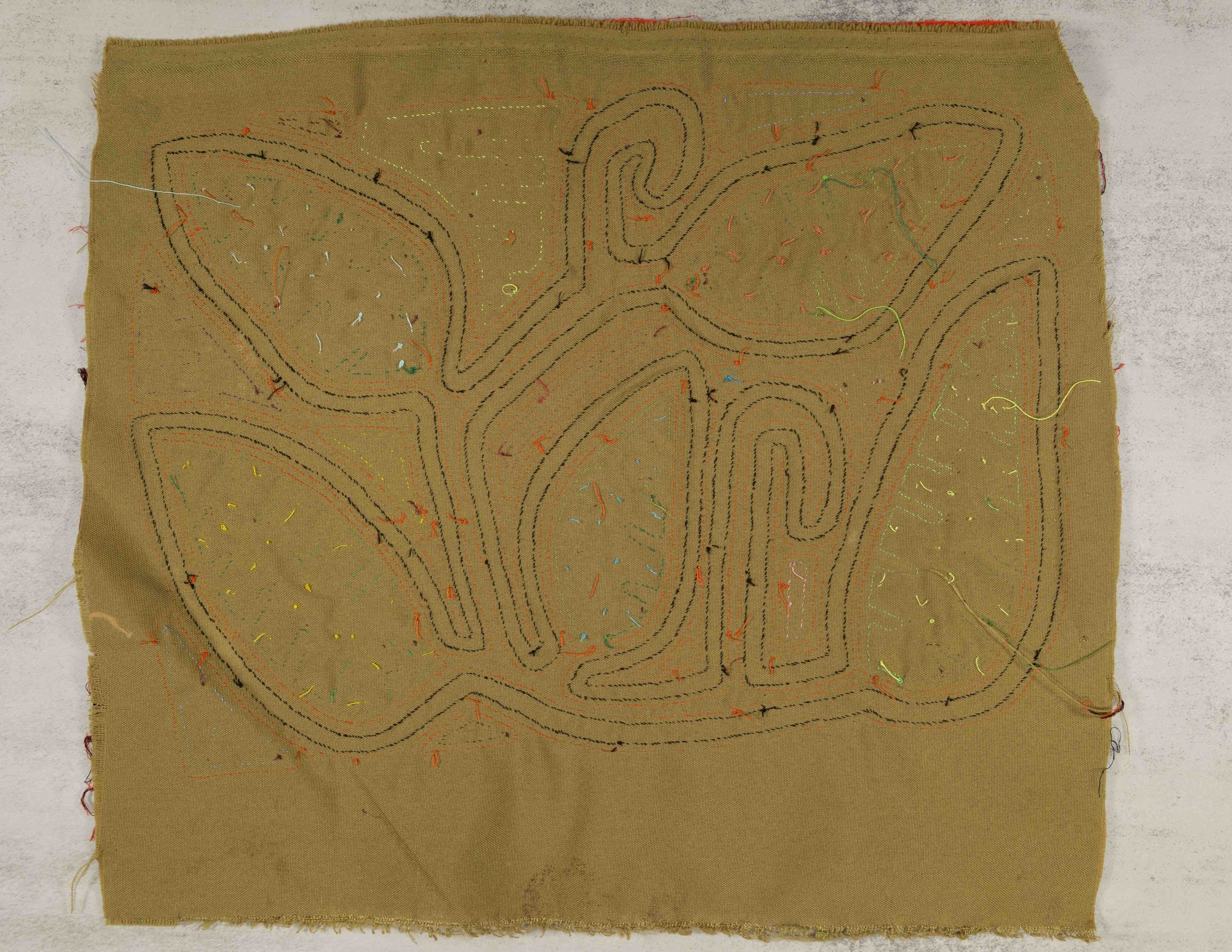 Orange And Turquoise Autumn Leaves Mola