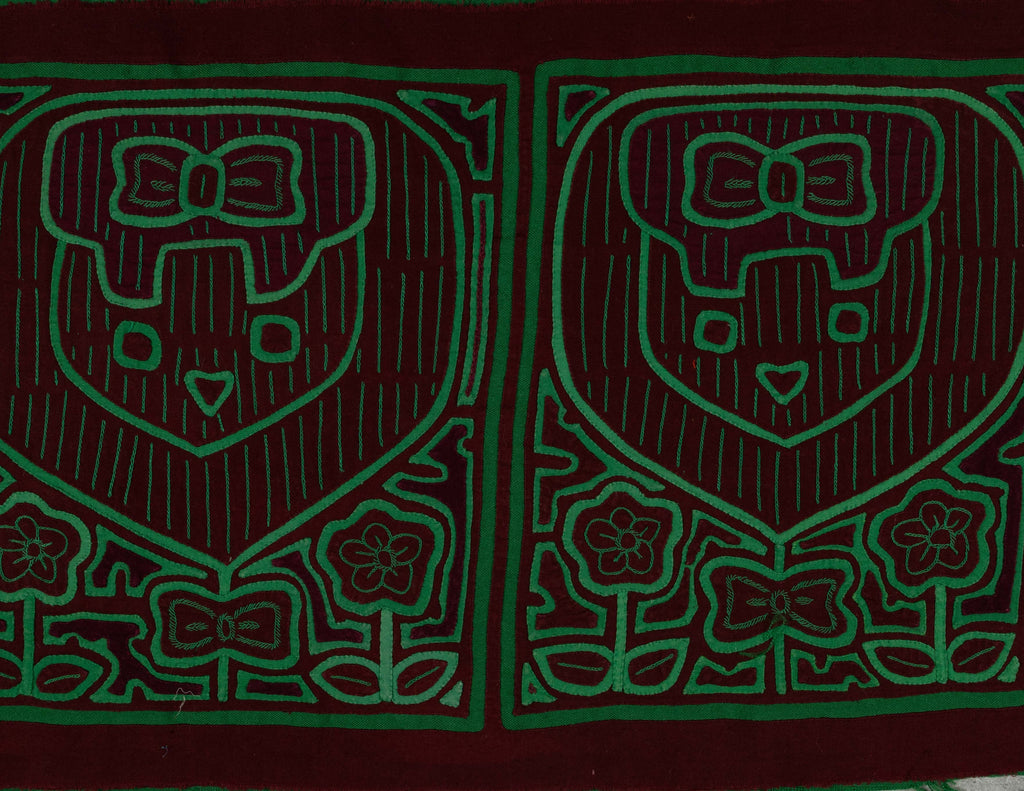Maroon And Green Darling Child Face Mola