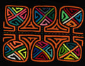 Orange And Black Classic Design Kuna Mola