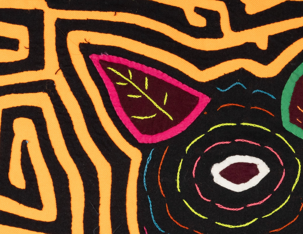 Black And Neon Orange Jungle Bunny Rabbit Mola