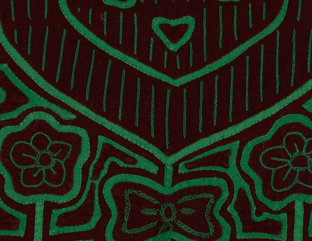 Maroon And Green Darling Child Face Mola