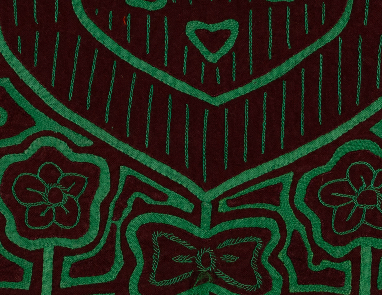 Maroon And Green Darling Child Face Mola