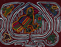 Maroon Blue And Black Birdcage Mola