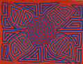 Blue And Orange Floral Flower Mola