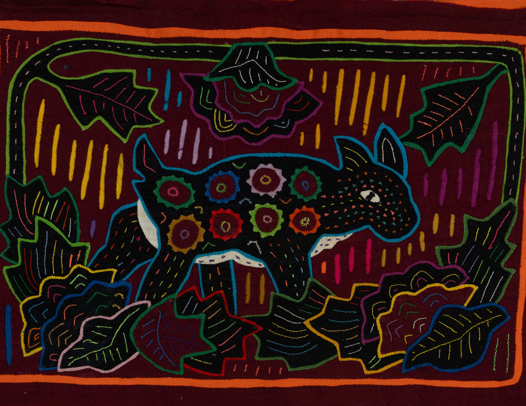 Burgundy Orange And Green Lost Jungle Puppy Dog Mola